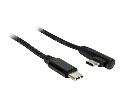 Inter-Tech Cable Usb-C -> Usb-C Acodado 90°, 1m Negro
