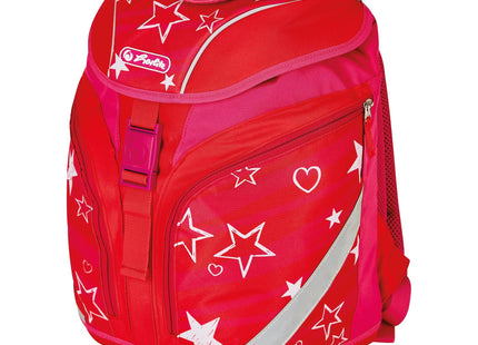 Herlitz Softlight Plus Stars&Strips Juego De Mochila Escolar Chica Poliéster Rosa, Rojo
