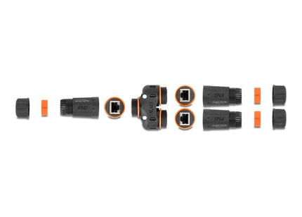 Delock 88143 Conector De Cable Y-Adapter Rj45 Hembra A 2 X Rj45 Hembra Cat.6 Ip68 Resistente Al Polvo  Al Agua Y Al Aire Libre