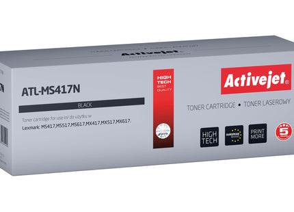 Tóner Activejet Atl-Ms417n (Reemplazo Para Lexmark 51b2h00 - Supreme - 8.500 Páginas - Negro)