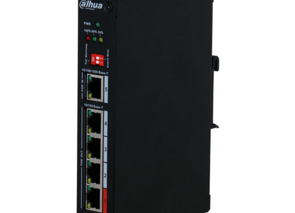 Dahua Pft1500 Extensor Poe 4 Puertos 10/100 + 1 Uplink Gigabit Poe-In