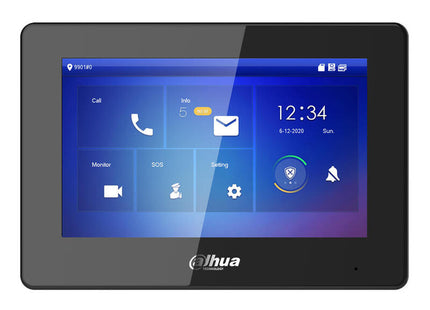 Dahua Vth5421hb Monitor Interior 7" De Superficie Para Videoportero Ip Pantalla Táctil Poe Sd 6e 1s Alarma Negro