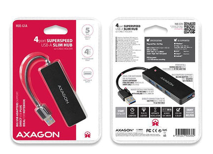 EAN 8595247904362 - Axagon HUE-G1A hub de interfaz USB 3.2 Gen 1 (3.1 Gen 1) Type-A 5000 Mbit/s Negro imagen 7