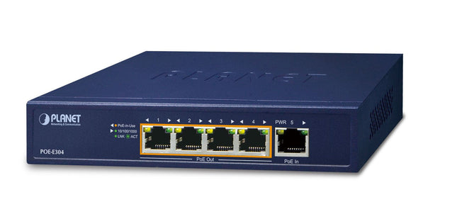 Planet 1-Port Ultra Poe To 4-Port 802.3af/At Gigabit Poe