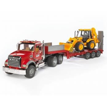 EAN 4001702028138 - BRUDER MACK Granite Low loader and JCB 4CX imagen 1