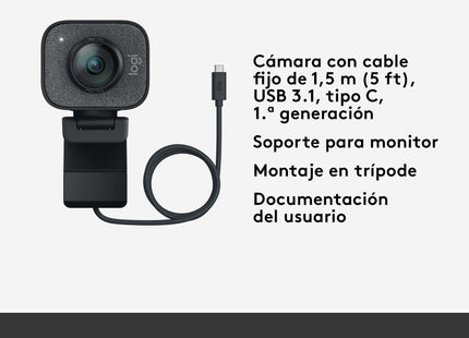 EAN 5099206087187 - Logitech 960-001281 cámara web 1920 x 1080 Pixeles USB 3.2 Gen 1 (3.1 Gen 1) Grafito imagen 16