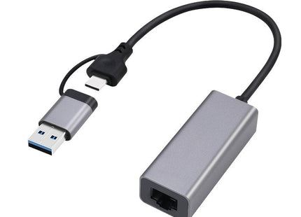 EAN 8716309128186 - Gembird A-USB3AC-LAN-01 USB 3.1 + type-C Gigabit network adapter space grey imagen 1