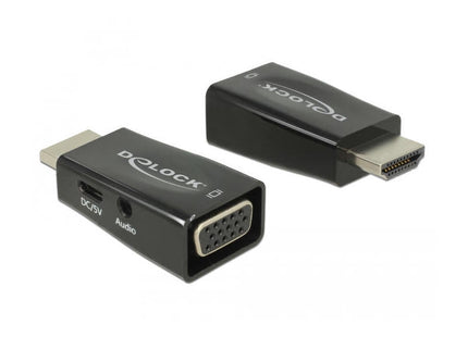 Delock 65901 Adaptador De Cable Hdmi A Vga & 3.5 Mm Audio Negro