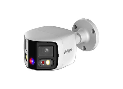 (Dh-Ipc-Pfw3849sp-A180-E2-As-Pv-0280b) Dahua Cámara Ip Bullet Panorámica Tioc Duo Wdr Wizsense 2x4mp Led Ir & Luz Cálida Ip67 Alarma Sonido / Luz Azul&Roja 2.8mm Poe