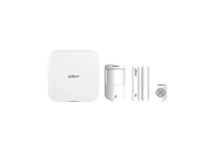 (Dhi-Art-Arc3800h-03-Cam-Fw2(868)) Dahua Alarmas Kit De Alarma 4g, Incluye Panel De Control De 150 Dispositivos Via Radio, Pircam, Pulsador Via Radio, Detector Pir Via Radio,Contacto Magnetico Via Radio