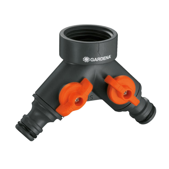 Distribuidor Doble Para Grifos De 21mm (1/2") 26,5mm (3/4") 33,3mm (1") (Blister) Gardena