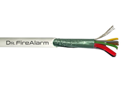 Drfirealarm Alarm04+2-Lszh Rollo 100m De Cable Manguera Blanco Flexible 4+2 Hilos Apantallado Lszh (4x0,22+2x0,7) Cpr