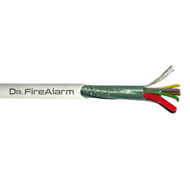 Drfirealarm Alarm04+2-Lszh Rollo 100m De Cable Manguera Blanco Flexible 4+2 Hilos Apantallado Lszh (4x0,22+2x0,7) Cpr