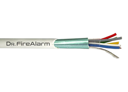 Drfirealarm Alarm06-Lszh Rollo 100m De Cable Manguera Blanco Flexible 6 Hilos Apantallado Lszh (6x0,22) Cpr
