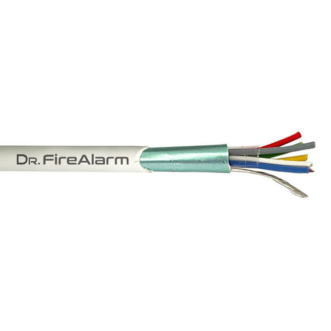Drfirealarm Alarm06-Lszh Rollo 100m De Cable Manguera Blanco Flexible 6 Hilos Apantallado Lszh (6x0,22) Cpr