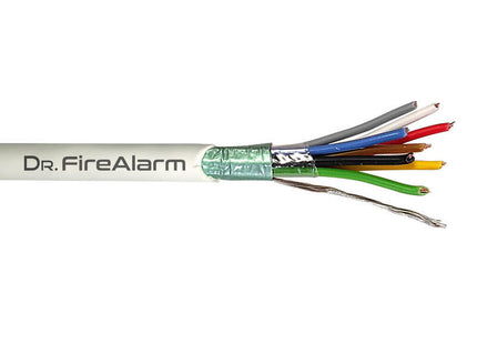 Drfirealarm Alarm08-Lszh Rollo 100m De Cable Manguera Blanco Flexible 8 Hilos Apantallado Lszh (8x0,22) Cpr