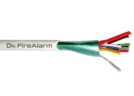 Drfirealarm Alarm08+2-Lszh Rollo 100m De Cable Manguera Blanco Flexible 8+2 Hilos Apantallado Lszh (8x0,22+2x0,7) Cpr