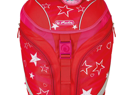 Herlitz Softlight Plus Stars&Strips Juego De Mochila Escolar Chica Poliéster Rosa, Rojo