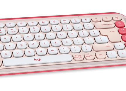 Teclado Ingles + Ratón Logitech Pop Icon Universal Bluetooth Qwerty Internacional De Ee.Uu. Rosa, Blanco