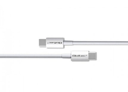 Qoltec 52359 Usb 2.0 Tipo C Cable Usb 2.0 Tipo C 60w Qc 3.0 Pd 1m White