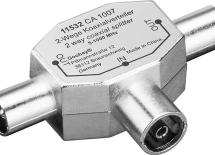 Goobay Distribuidor Coaxial 2x Macho A Hembra, Cable 11532