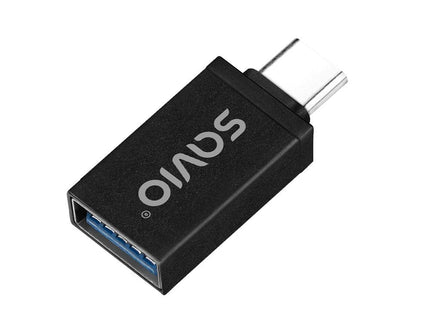 Adaptador Savio Ak-80 Usb-A 3.1 Usb-C 3.1 Black Negro/5 Gbp