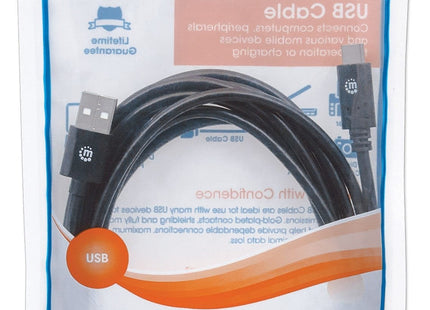 Manhattan Cable Usb C Usb 2.0, A Macho/ C Macho, 480 Mbps, 3 M, Negro