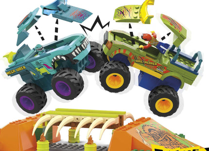 Mattel Mega Hot Wheels Monster Trucks Mega-Wrex Knochen Crash Stuntbahn Hkf89