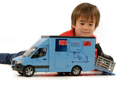 Bruder Camion Mercedes Benz Sprinter Para Transporte Equino. Incluye 1 Caballo. 43x17x22 Cm