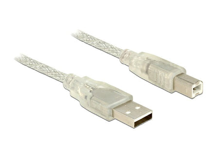 Delock Cable Usb 2.0 Type-A Male > Usb 2.0 Type-B Male 1.5 M Transparent