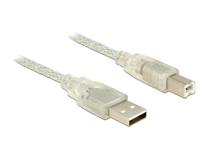 Delock Cable Usb 2.0 Type-A Male > Usb 2.0 Type-B Male 1.5 M Transparent