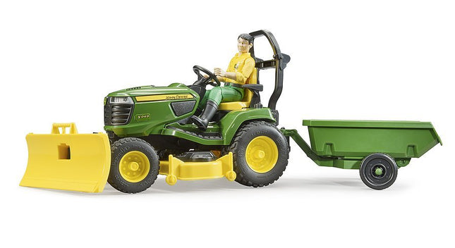 Bruder Bworld John Deere Tractor Cortacésped Con Operador A Bordo, Modelo De Vehículo 62104