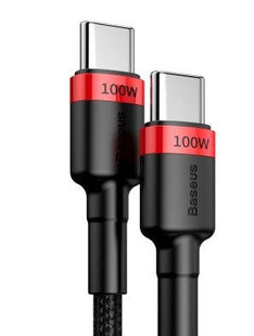 Baseus Cafule Pd2.0 100w Flash Charging Type-C To Type-C Cable [20v 5a]2m Red+Black