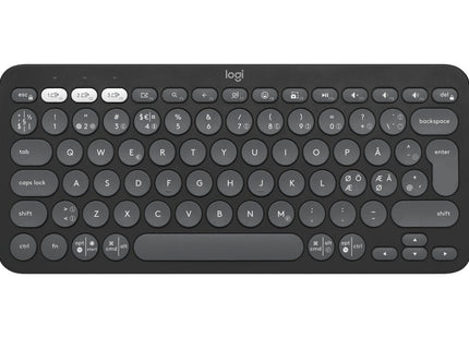 Teclado Danés Logitech Pebble Keys 2 K380s Rf Wireless + Bluetooth Qwerty , Finlandés, Noruego, Sueco Grafito