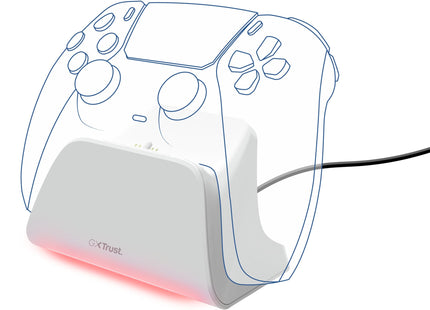 Base De Carga Rapida Para Ps5 Gxt 255 Blanco Trust Soporte De Carga Rápida / Indicadores Lumínicos