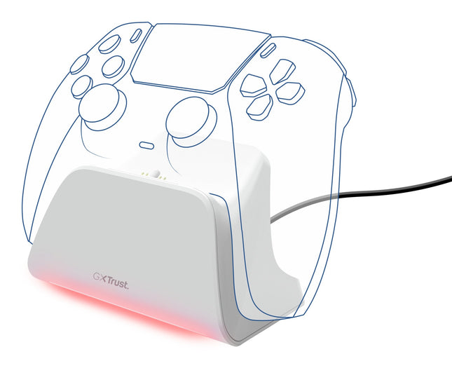 Base De Carga Rapida Para Ps5 Gxt 255 Blanco Trust Soporte De Carga Rápida / Indicadores Lumínicos