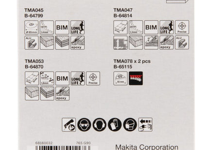 Makita B-67511 Juego De Hojas De Sierra 5 Piezas B-67511