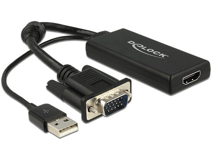 Delock Adaptador Vga + Audio A Hdmi Con Cable Negro