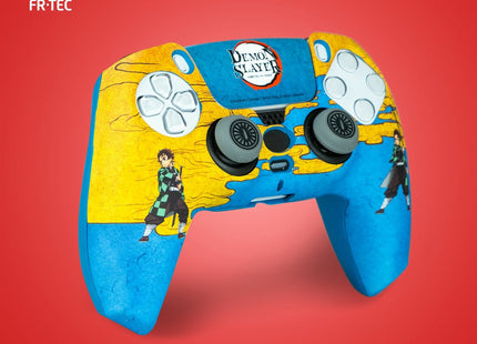 Fr-Tec Demon Slayer Kimetsu No Yaiba Tanjiro Kamado Pack Para Mando Ps5 De Carcasa Rigida + Grips + Sticker Para