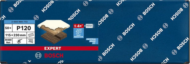Bosch Hoja De Lija De Estructura De Red Expert M480 115 X 230 Mm, K120 2608900772