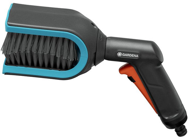 Gardena Cepillo Para Persianas Cleansystem, Cepillo De Lavado Gris/Turquesa, Cabezal Giratorio 90° Por Ambos Lados 18850-20