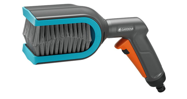 Gardena Cepillo Para Persianas Cleansystem, Cepillo De Lavado Gris/Turquesa, Cabezal Giratorio 90° Por Ambos Lados 18850-20