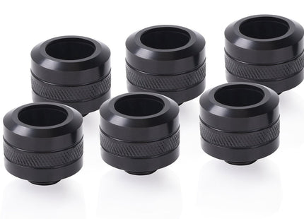 Alphacool Eiszapfen Pro 16mm Hardtube Racor G1/4 - Deep Black Sixpack,