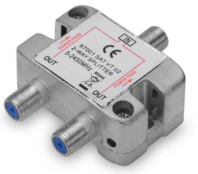 Ednet 84675 Cable Divisor Y Combinador Divisor De Señal Para Cable Coaxial Metálico