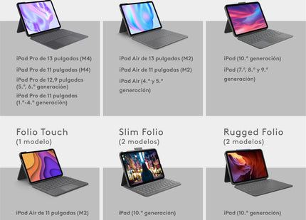 Logitech Combo Touch Caja De Teclado Y Folio Con Panel Táctil Luz Trasera Apple Smart Connector Qwerty Español Gris Oxford