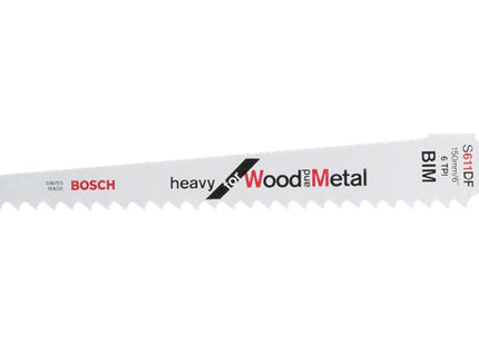 Hoja De Sierra De Sable Bosch Professional S 611 Df Heavy Para Madera Y Metal, 100 Piezas, Longitud 150 Mm 2608656259