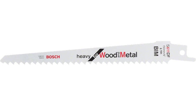 Hoja De Sierra De Sable Bosch Professional S 611 Df Heavy Para Madera Y Metal, 100 Piezas, Longitud 150 Mm 2608656259