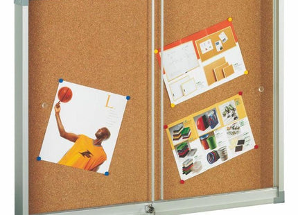 Faibo Vitrina Para Anuncios Puerta Metacrilato Y Superficie De Corcho 80x100 Cm