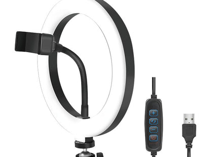 Anillo De Luz Para Selfie Smartphone Logilink, Diámetro 20 Cm, Cable De 1,8 M