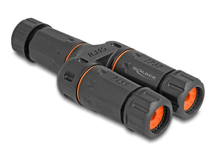 Delock 88143 Conector De Cable Y-Adapter Rj45 Hembra A 2 X Rj45 Hembra Cat.6 Ip68 Resistente Al Polvo  Al Agua Y Al Aire Libre